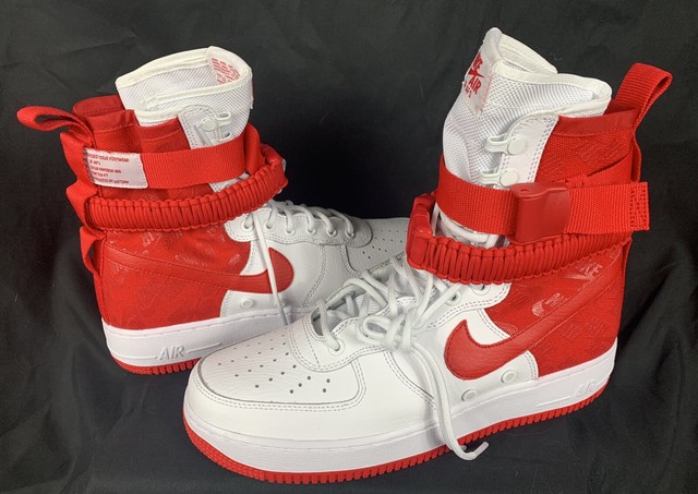 nike sf air force 1 red and white
