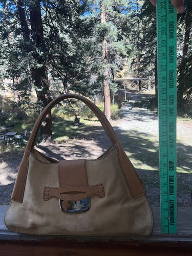 Tods Borsa in pelle scamosciata manico superiore in cammello - Foto 7 di 16