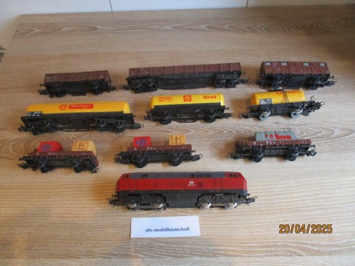 Konvolut Lima Diesellokomotive BR 216 mit Güterwagen Spur H0 für Bastler.
