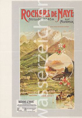 Kunstpostkarte Reckziegel - Plakat für Chemin de Fer Rochers de Naye 1900 (7471)