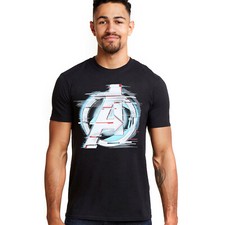 Image of Official Marvel Mens Avengers Endgame Quantum Logo T-shirt Black S - XXL