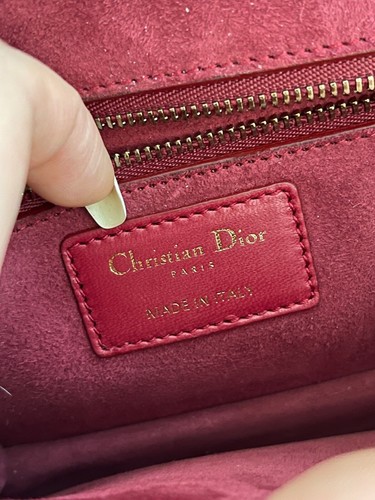 DIOR full set RED FUCHSIA QUILTED LAMBSKIN CANNAGE SMALL DIORADDICT FLAP BAG - Foto 8 di 16