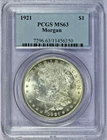 1921 PCGS MS63 Morgan Silver Dollar