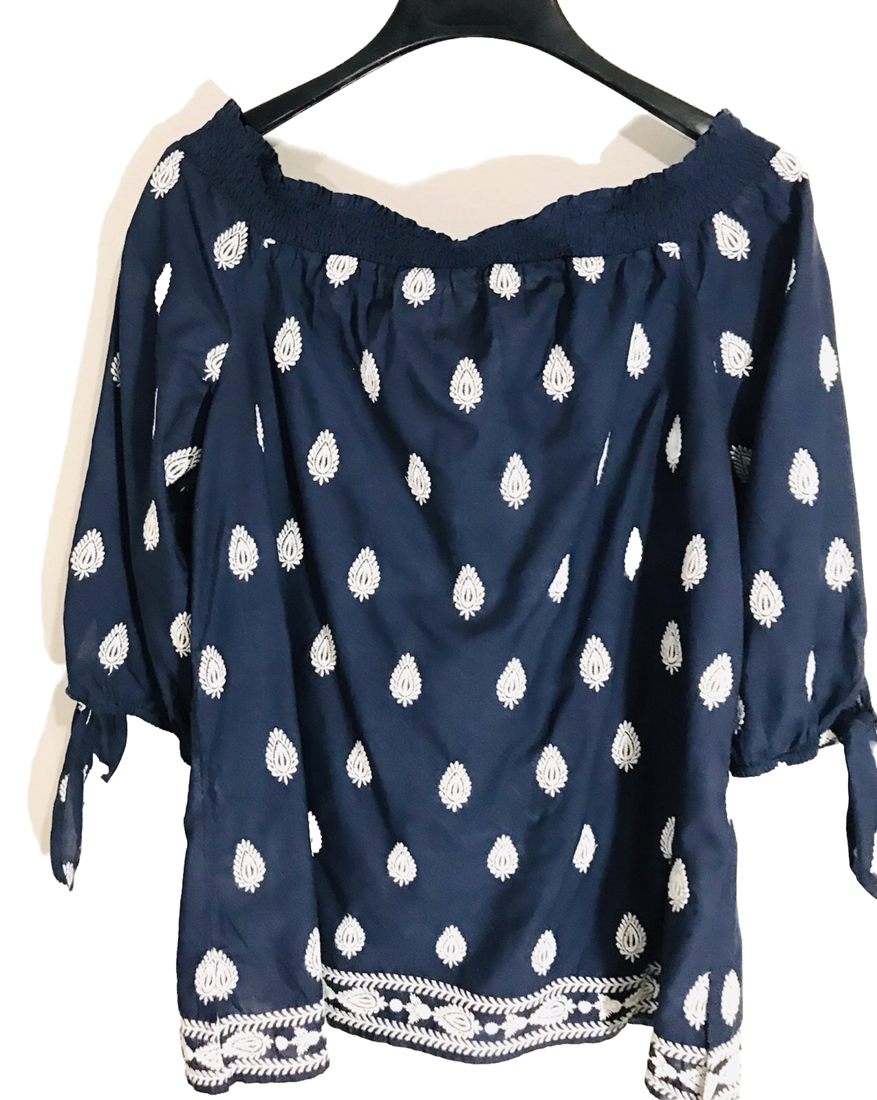 Charter Club Embroiled Blouse Costal Beach boat Casual Blue Women’s M