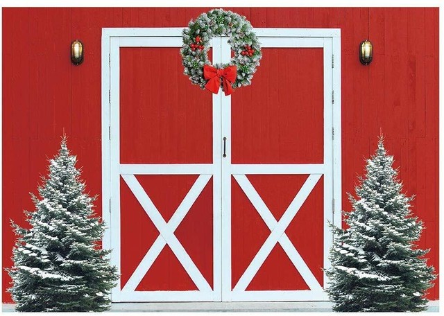 In 13780708 Winter Red Barn Backdrop For Sale Online Ebay