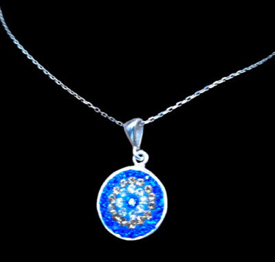 925 Silber Nazar Boncuk mit Halskette türkisch Böses Auge Glücksbringer Evil Eye