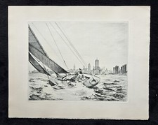 4 Original 1930s lithographs of Chicago scenes by Leon Pescheret, James Swann