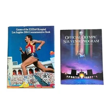 Vintage 1984 Los Angeles Olympics Commemorative Book & Souvenir Program Lot