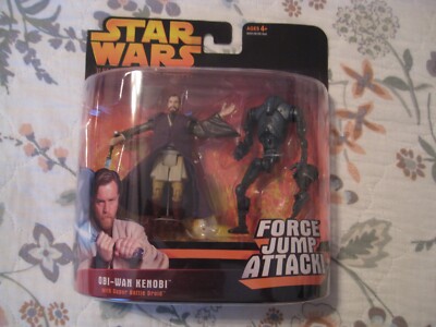 STAR WARS ROTS DELUXE OBI-WAN KENOBI WITH SUPER BATTLE DROID FIGURE