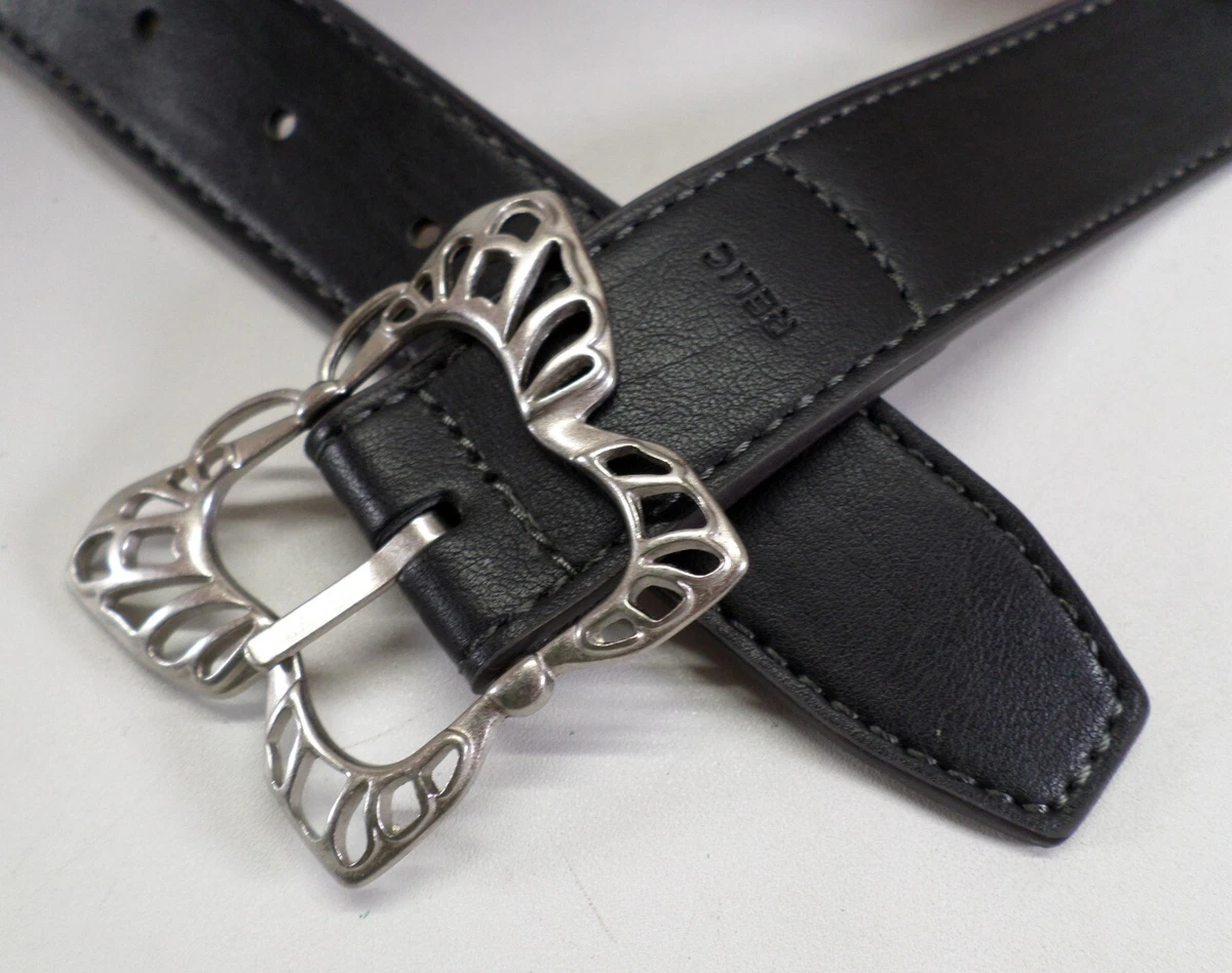 Relic Belt 44 Butterfly Buckle Reversible by Fossil Black Brown