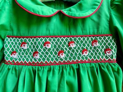 white christmas dresses Pink Christmas Tree Smocked Dress – Lillie & Lilah main image 1