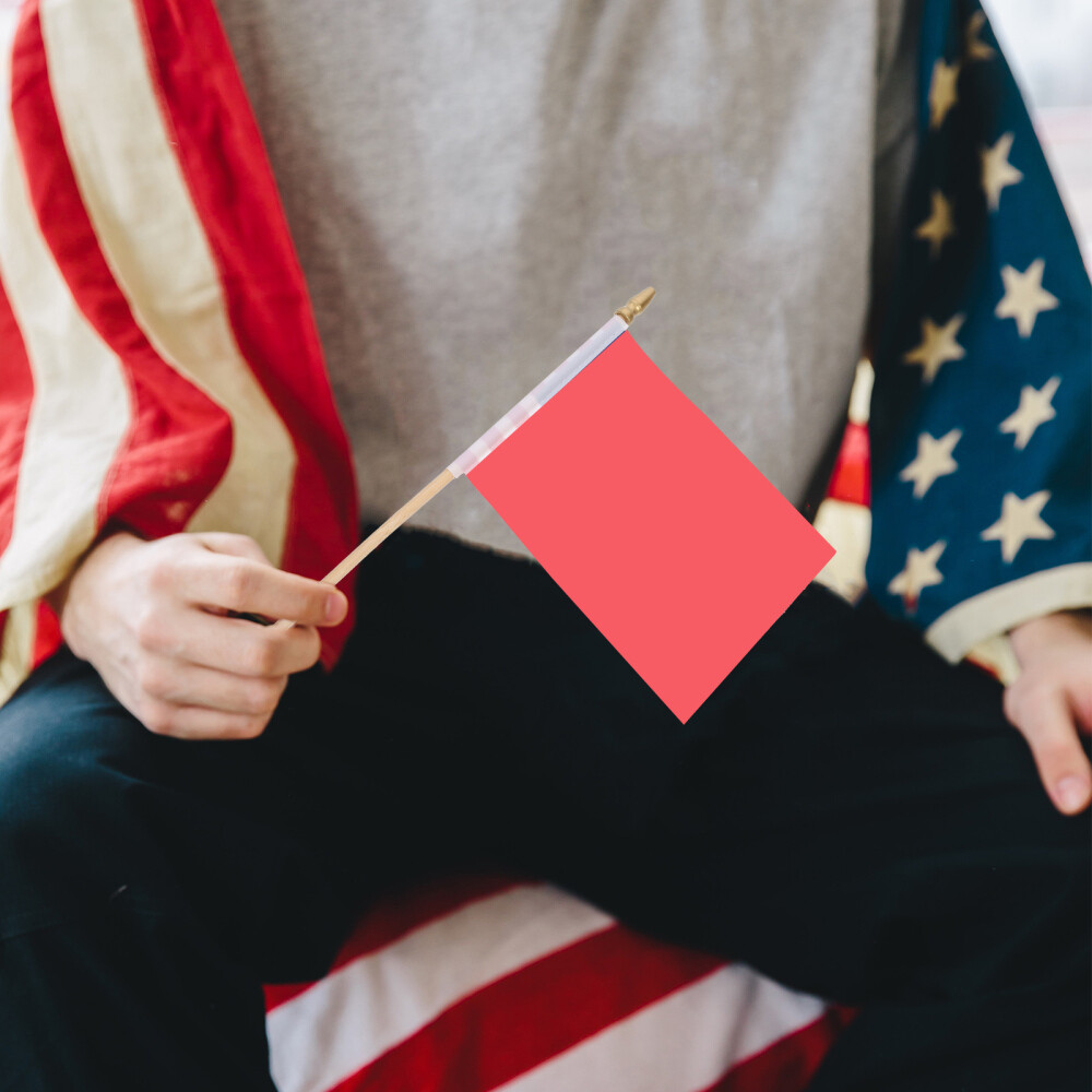 20Pcs Flag Pole Party Wood Sports Flagpole Wood Flag Pole Wooden Flag