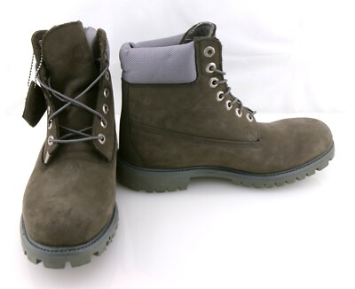 Timberland Shoes Inch Premium Leather/Ripstop Gray Men Boots Size