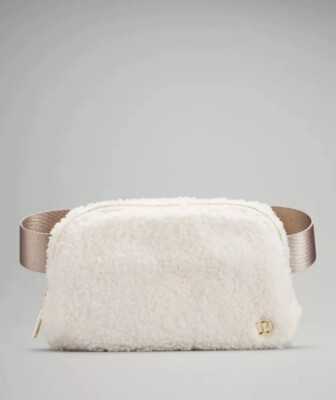 brown lululemon belt bag Lululemon Everywhere Fleece Belt Bag Burnt Caramel Brown Gold Hardware OS