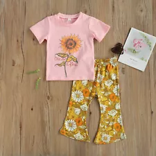 NEW Sunflower 'One of a Kind' Shirt Bell Pants Girls Outfit Set 3T 4T 5T 6