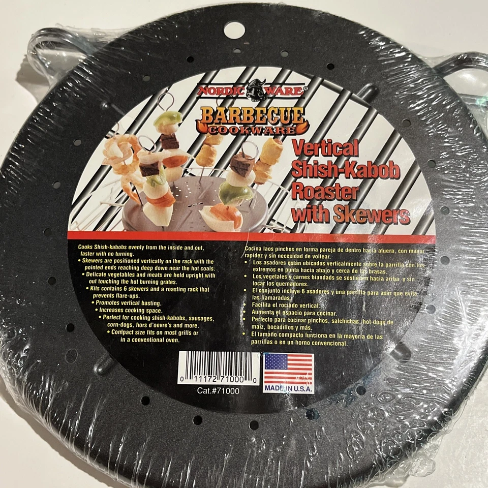 Utensilios de cocina para barbacoa Nordic Ware tostador vertical Shush-Kabob con pinchos hecho en EE. UU. Foto 3 de 4