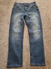 Time And Tru Straight Jeans Women's Size 4 Blue Mid Rise Dark Wash 5-Pocket