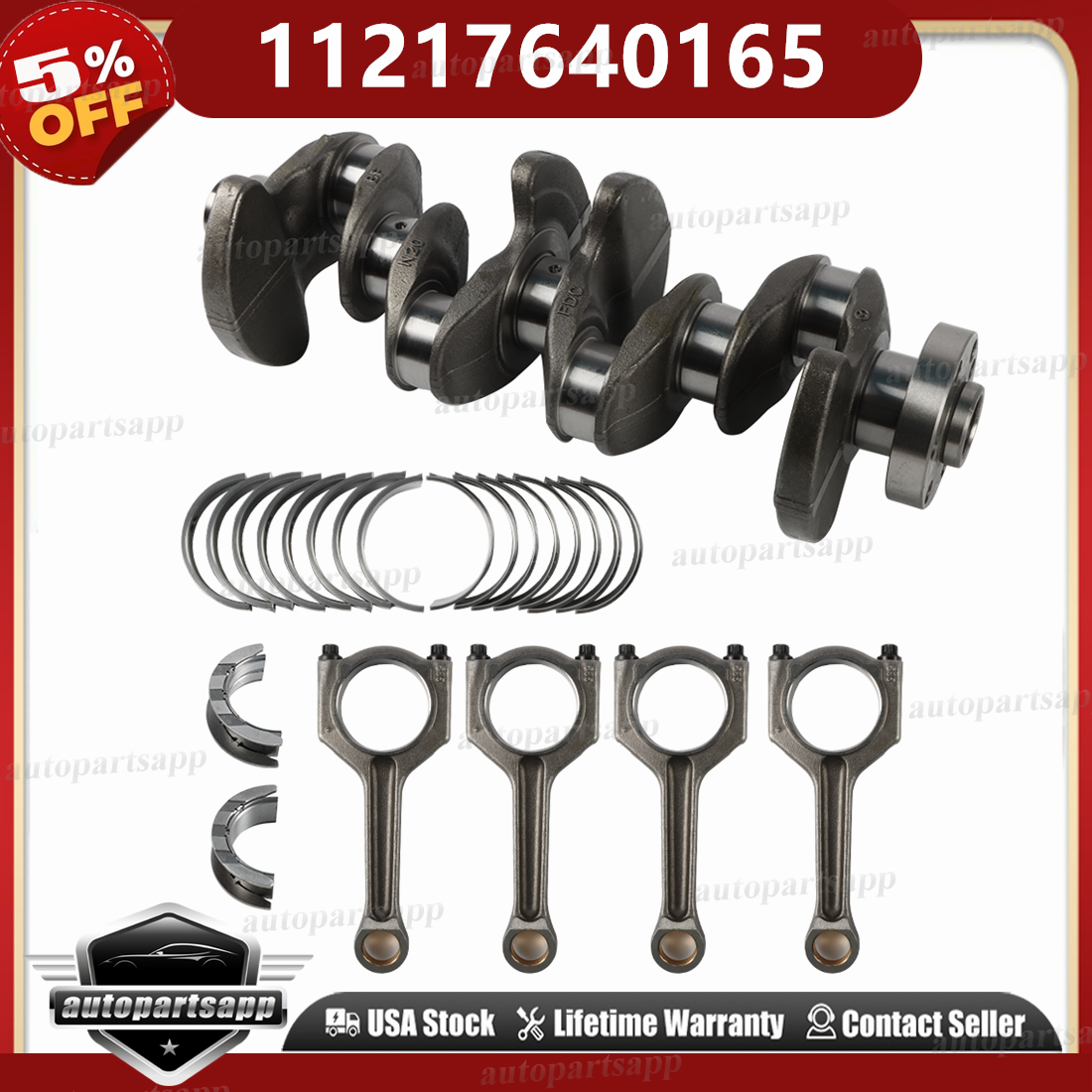 BMW N20B20A 2.0T Engine Crankshaft Connecting Rod Bearings Kit 11217640165
