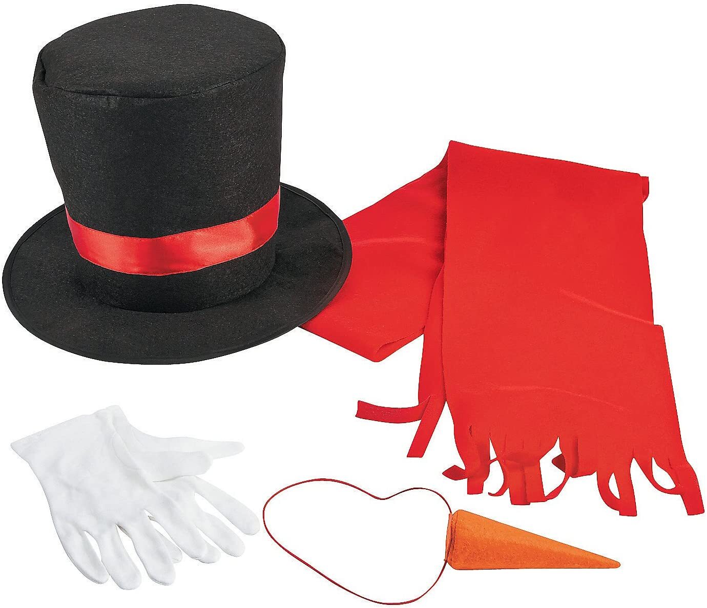 Snowman Costume Kit 5 Piece Set Winter Adult Frosty Costumes Halloween Xmas Fun