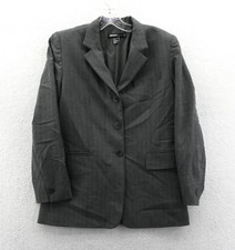 DKNY Blazer Womens 10P Petite 10 Gray Pinstri...
