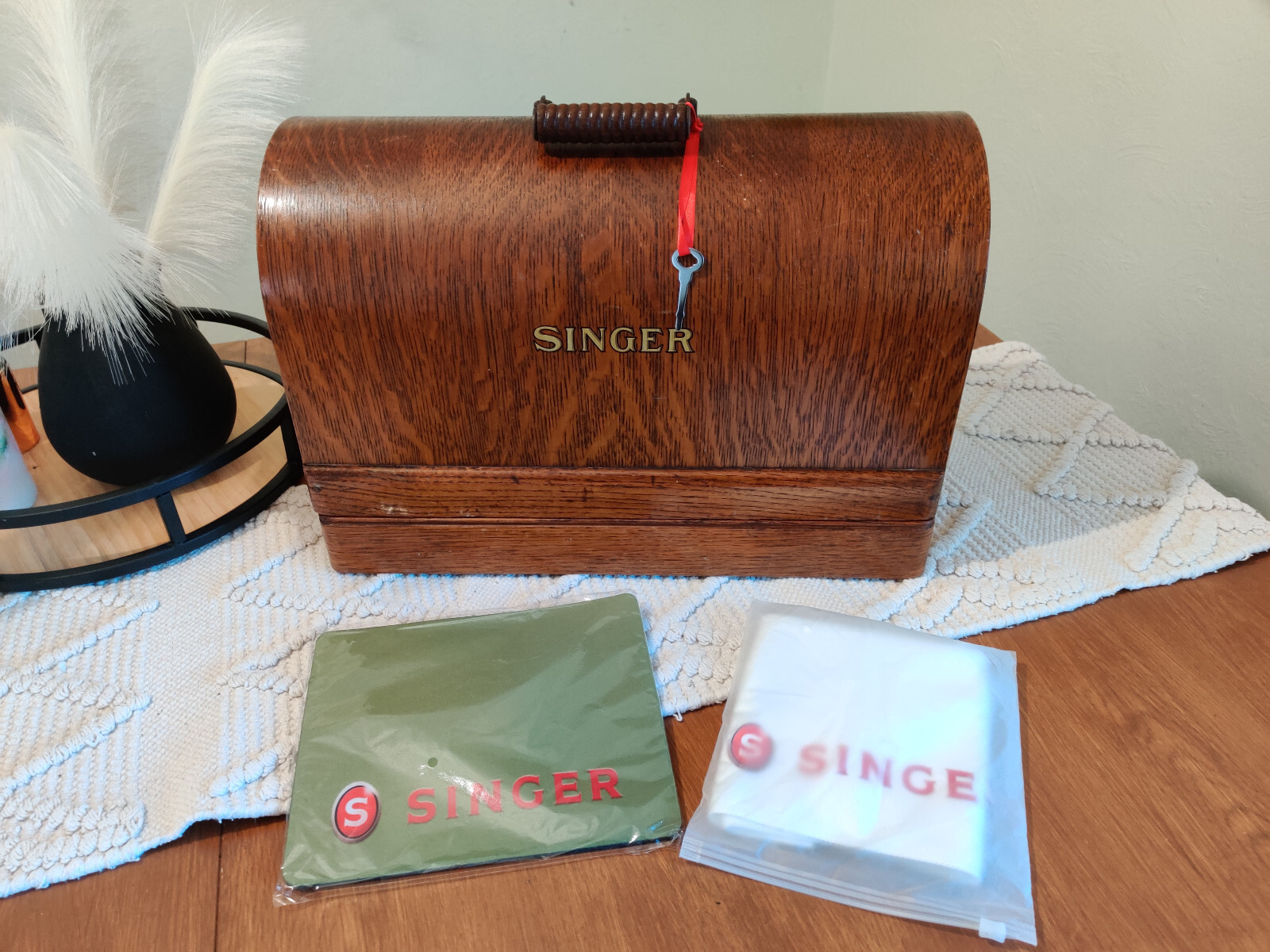 Singer Sewing Machine 3/4 Size Bentwood Carry Case & Base For 28K