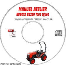 B2230 - Manuel Atelier CDROM KUBOTA Anglais Expédition - --, Support - CD-ROM -
