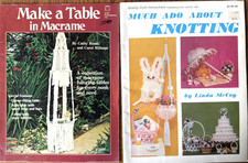 2 vint '78 '79 MACRAME Pattern Bks Baskets Hanging Tables