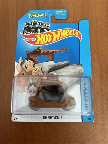 Hot Wheels HW City THE FLINTSTONES Fred’s FLINTMOBILE Grey Stone Wheel Variation - Picture 1 of 3