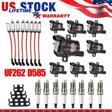 8Pack Ignition Coil+Spark Plug+Wires set For Chevy Silverado 1500 2500 GMC UF262
