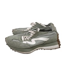 Steve Madden Campo Sage Green Suede Leather Platform Sneakers CAMP08S1 Womens 8M