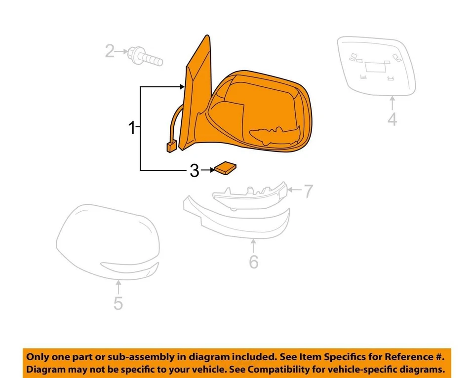 Espejo retrovisor delantero derecho pasajero Subaru Tribeca 2008-2014 térmico OEM Foto 3 de 4