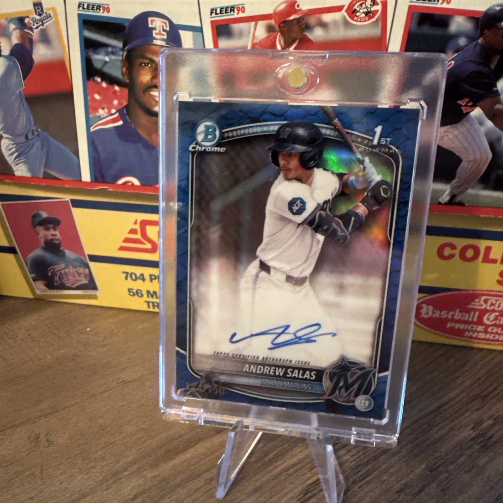 2025 Bowman Chrome Andrew Salas 1st Prospect Blue Reptilian Ref. Auto 114 /150