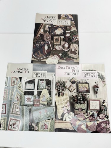 Menge 3 Kunst zu Herz Applikation Quilt Muster Bücher Weihnachten, Freunde, Engel