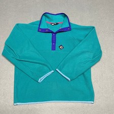 VTG Woolrich Pullover Womens Medium Teal Green Sigmet Gear Fleece Made in USA