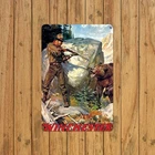 Vintage Winchester Rifle Bear Hunt Classic Western Tin Metal Signs Home Décor
