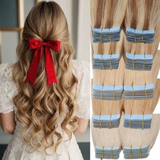 Thick Russian Tape In Real Remy Human Hair Extensions Full Head Skin Weft 150G