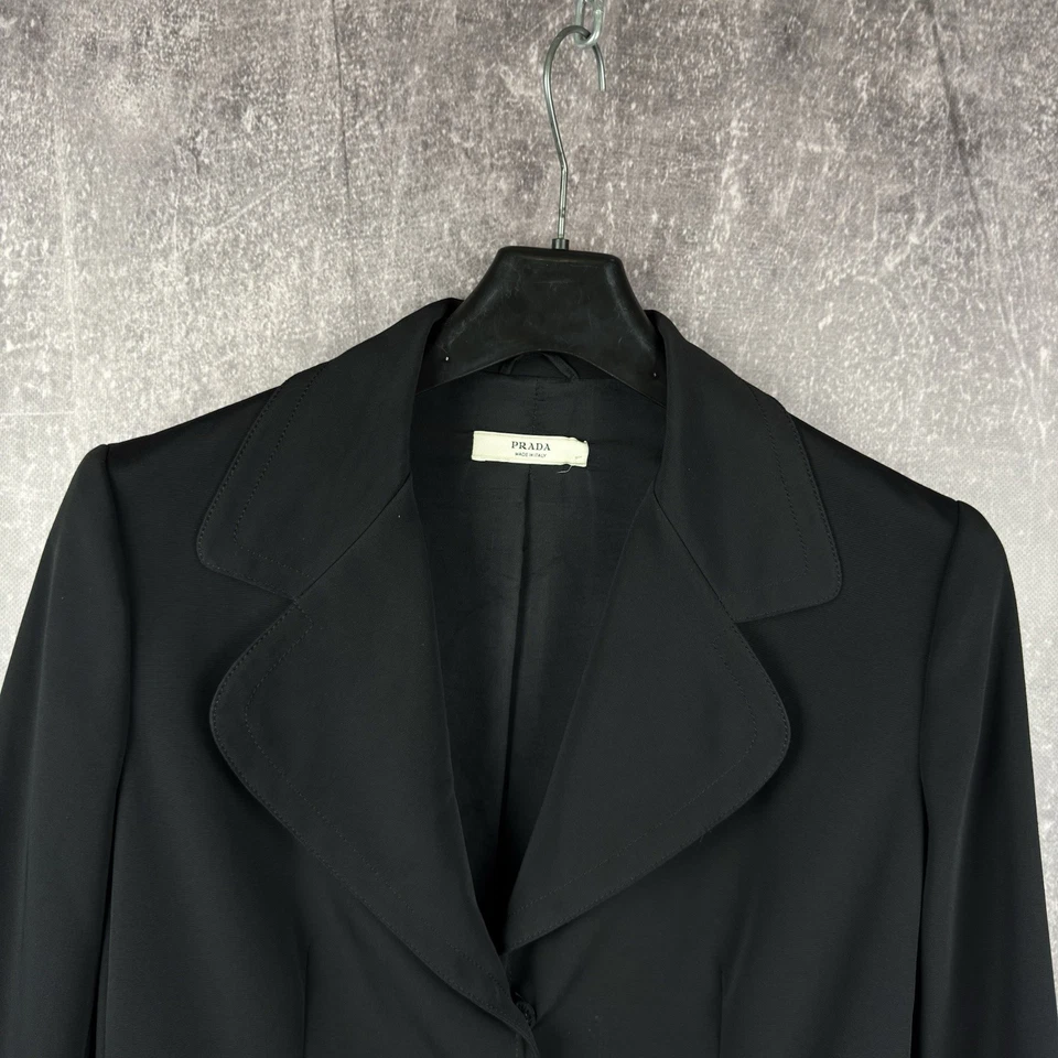 Prada button blazer jacket size 48 luxury old money black - Image 2 of 4