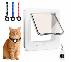 Smart Cat Door for Interior & Exterior, Flap Opening is 7.67’’ (H) by 7'' (W)...