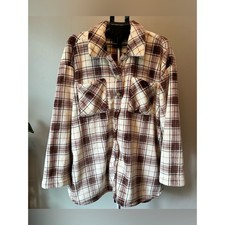 Torrid Chelsea Plaid Birch Fleece Snap Front Shacket 2X