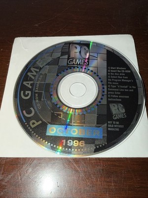 Vintage PC Games.exe August 1996 CD ROM Demos   Rare HTF Disc Only