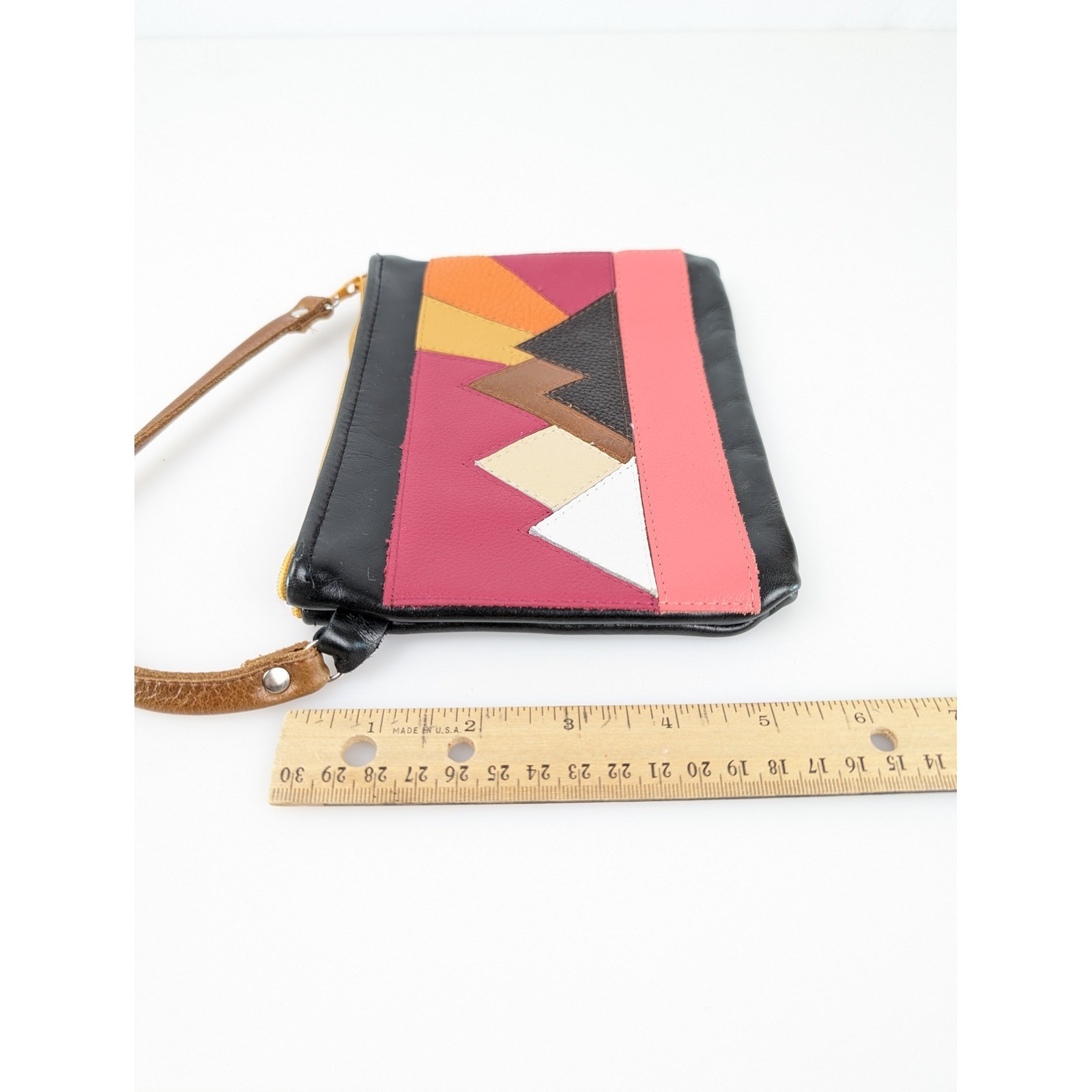 Leather Patchwork Mountain Sunset Landscape Scene… - image 3