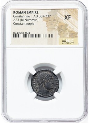Constantine I the Great w Victory & Captive Trophy NGC XF Ancient