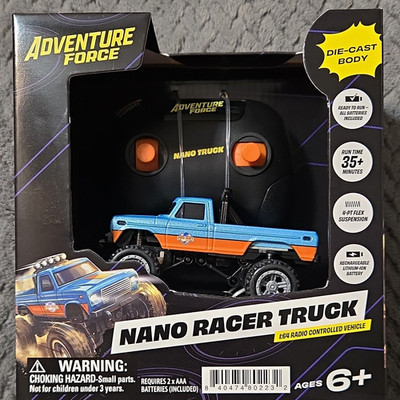 Adventure Force Nano Racer Truck 1:64 RC  Blue/Orange Walmart Exclusive USB-C