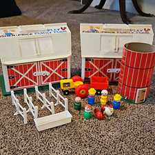 Fisher-Price Family Farm Playsets Barn silo, people 915 One Wood One Plastic