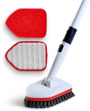 Extendable 58" Shower Scrubber Cleaning Brush 3 in 1 Non-Scratch Red