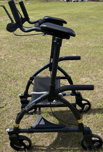 Extra Tall UPWalker Adjustable Height Forearm Supports 4 Wheels Black