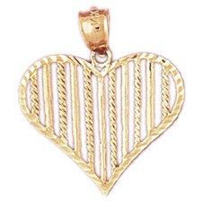 Heart Charm Pendant 14k Gold
