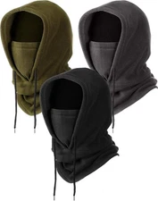 Syhood Winter Fleece Balaclava Ski Mask Black, Grey, Army Green 