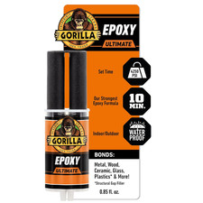 Gorilla Epoxy Ultimate Waterproof 10 Minute Set 0.85oz Syringe Black