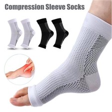 Copper Ankle Brace Compression Sleeve Support Socks Foot Fasciitis Pain Relief